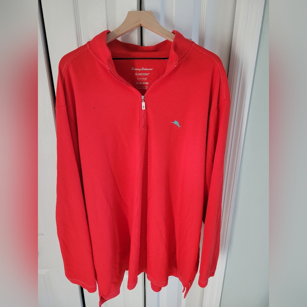 Tommy Bahama 3XLB Red Island Zone Long Sleeve Polo